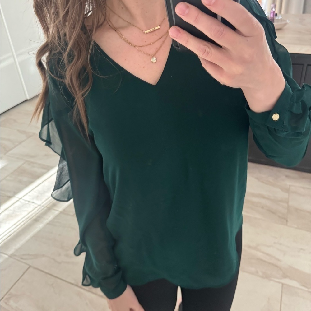 Calvin Klein ruffle sleeve top - Picture 4 of 6